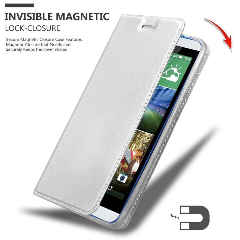 Cadorabo Hülle kompatibel mit HTC Desire 820 Schutzhülle mit Magnetverschluss, Standfunktion und Kartenfach