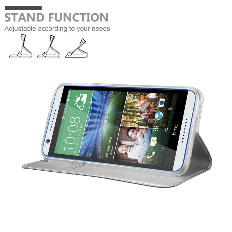 Cadorabo Hülle kompatibel mit HTC Desire 820 Schutzhülle mit Magnetverschluss, Standfunktion und Kartenfach
