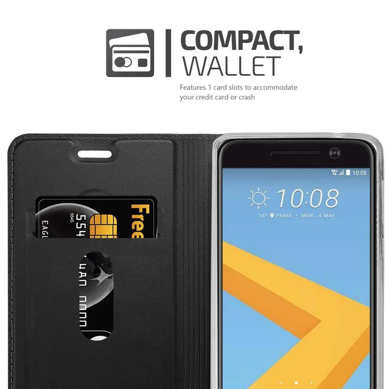Cadorabo Hülle kompatibel mit HTC ONE M10 Schutzhülle mit Magnetverschluss, Standfunktion und Kartenfach