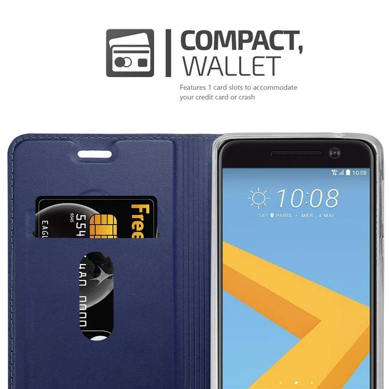 Cadorabo Hülle kompatibel mit HTC ONE M10 Schutzhülle mit Magnetverschluss, Standfunktion und Kartenfach