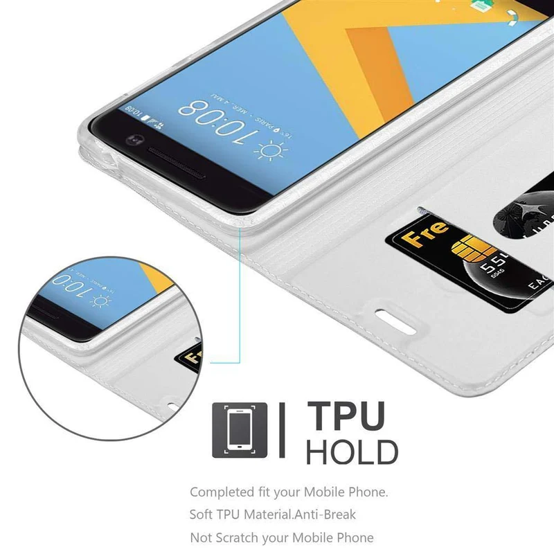 Cadorabo Hülle kompatibel mit HTC ONE M10 Schutzhülle mit Magnetverschluss, Standfunktion und Kartenfach