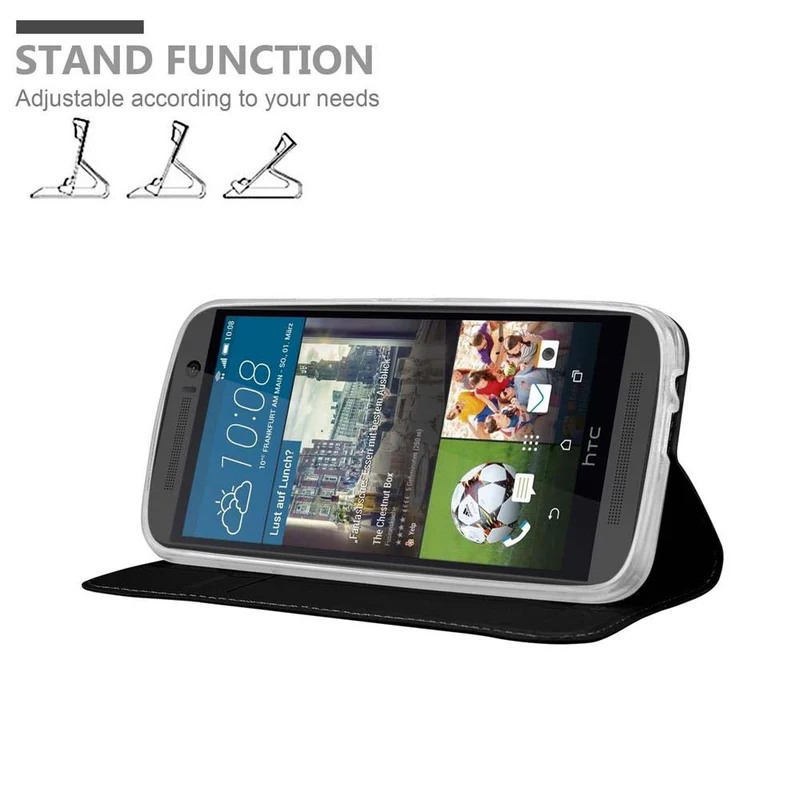 Cadorabo Hülle kompatibel mit HTC ONE M9 Schutzhülle mit Magnetverschluss, Standfunktion und Kartenfach