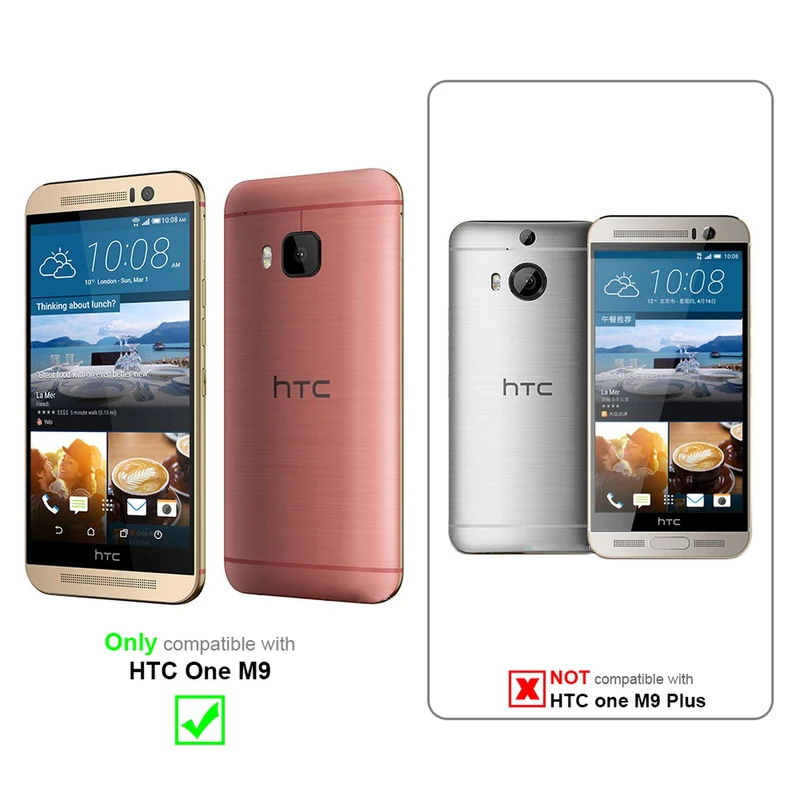 Cadorabo Hülle kompatibel mit HTC ONE M9 Schutzhülle mit Magnetverschluss, Standfunktion und Kartenfach