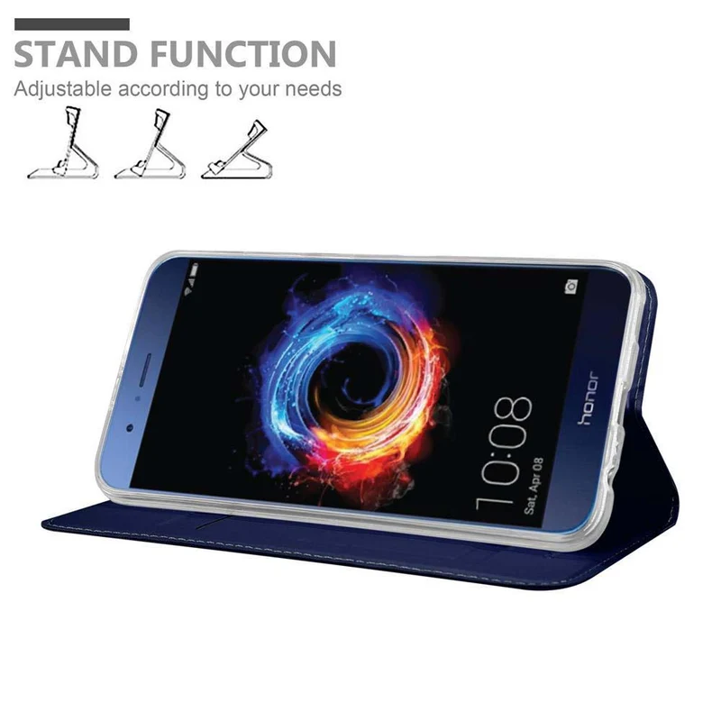 Cadorabo Hülle kompatibel mit Honor 8 PRO Schutzhülle mit Magnetverschluss, Standfunktion und Kartenfach