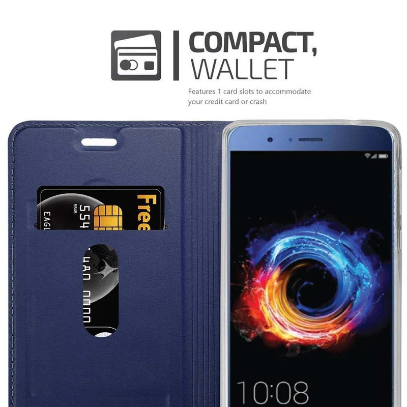 Cadorabo Hülle kompatibel mit Honor 8 PRO Schutzhülle mit Magnetverschluss, Standfunktion und Kartenfach