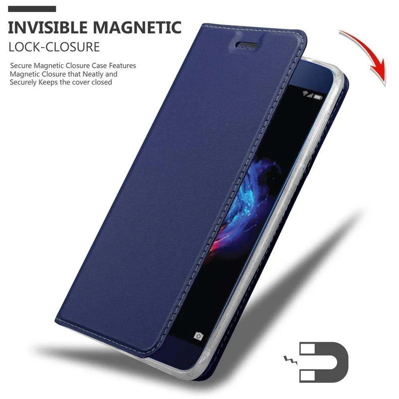 Cadorabo Hülle kompatibel mit Honor 8 PRO Schutzhülle mit Magnetverschluss, Standfunktion und Kartenfach