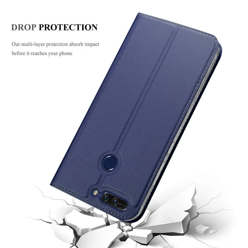Cadorabo Hülle kompatibel mit Honor 8 PRO Schutzhülle mit Magnetverschluss, Standfunktion und Kartenfach