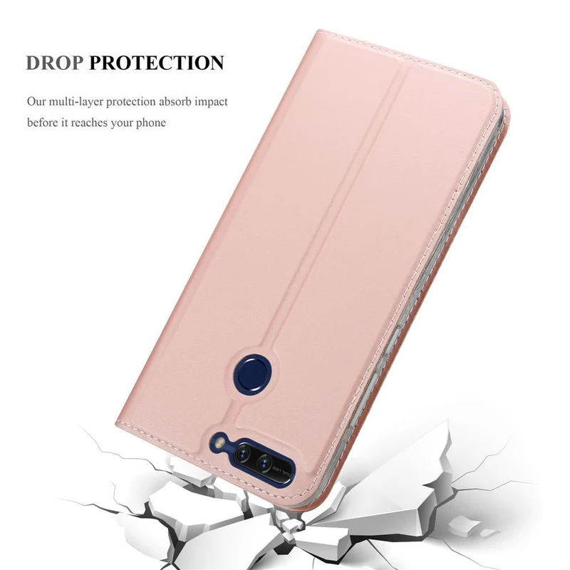 Cadorabo Hülle kompatibel mit Honor 8 PRO Schutzhülle mit Magnetverschluss, Standfunktion und Kartenfach