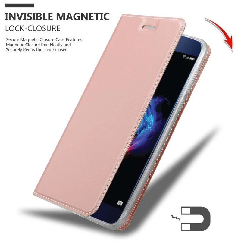 Cadorabo Hülle kompatibel mit Honor 8 PRO Schutzhülle mit Magnetverschluss, Standfunktion und Kartenfach