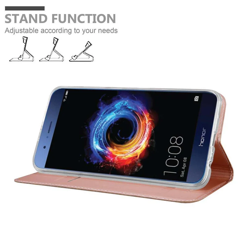 Cadorabo Hülle kompatibel mit Honor 8 PRO Schutzhülle mit Magnetverschluss, Standfunktion und Kartenfach