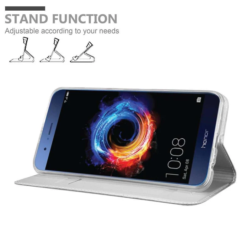 Cadorabo Hülle kompatibel mit Honor 8 PRO Schutzhülle mit Magnetverschluss, Standfunktion und Kartenfach