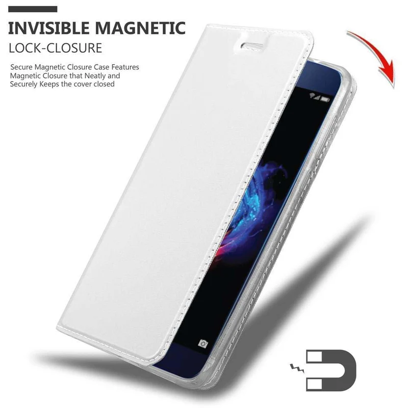 Cadorabo Hülle kompatibel mit Honor 8 PRO Schutzhülle mit Magnetverschluss, Standfunktion und Kartenfach