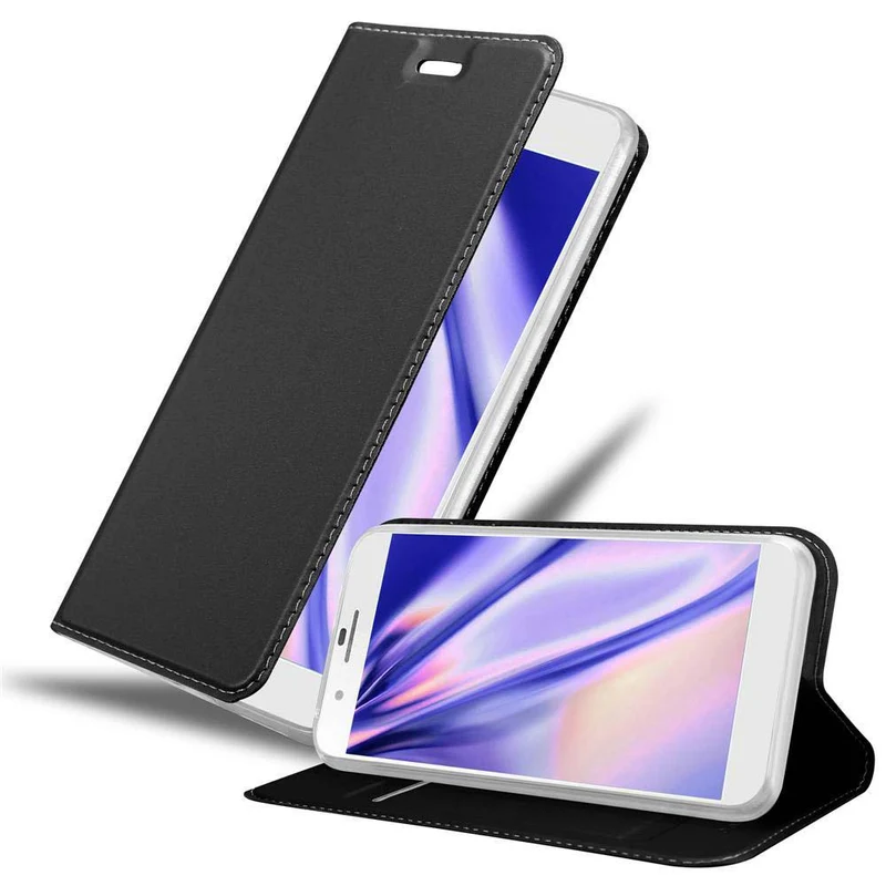 Cadorabo Hülle kompatibel mit Honor 6 PLUS Schutzhülle mit Magnetverschluss, Standfunktion und Kartenfach