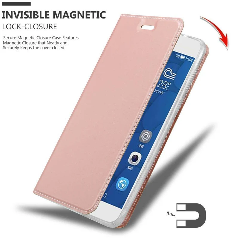 Cadorabo Hülle kompatibel mit Honor 6 PLUS Schutzhülle mit Magnetverschluss, Standfunktion und Kartenfach