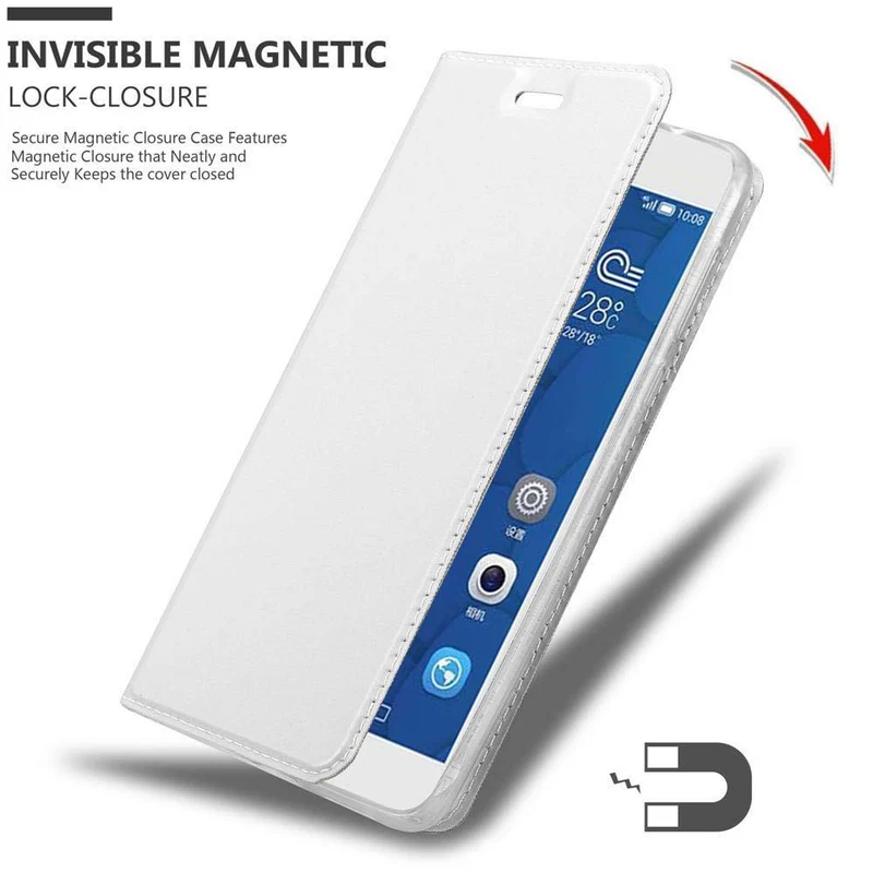 Cadorabo Hülle kompatibel mit Honor 6 PLUS Schutzhülle mit Magnetverschluss, Standfunktion und Kartenfach