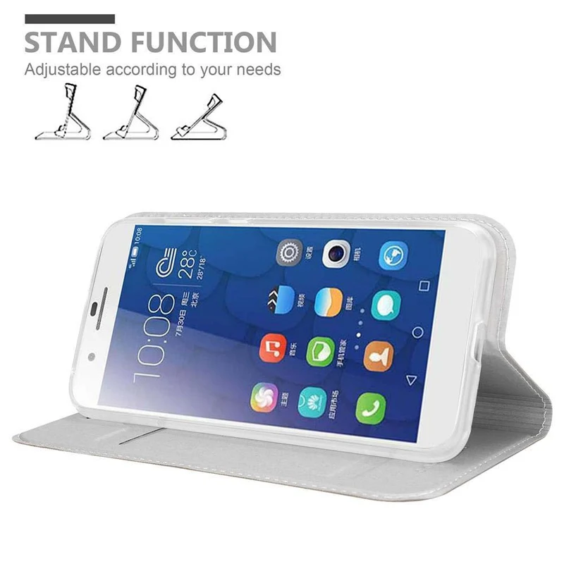 Cadorabo Hülle kompatibel mit Honor 6 PLUS Schutzhülle mit Magnetverschluss, Standfunktion und Kartenfach