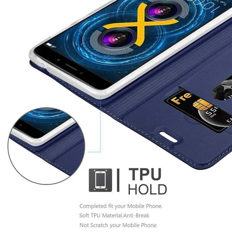 Cadorabo Hülle kompatibel mit Huawei MATE 9 LITE / GR5 2017 / Honor 6X Schutzhülle mit Magnetverschluss, Standfunktion und Kartenfach