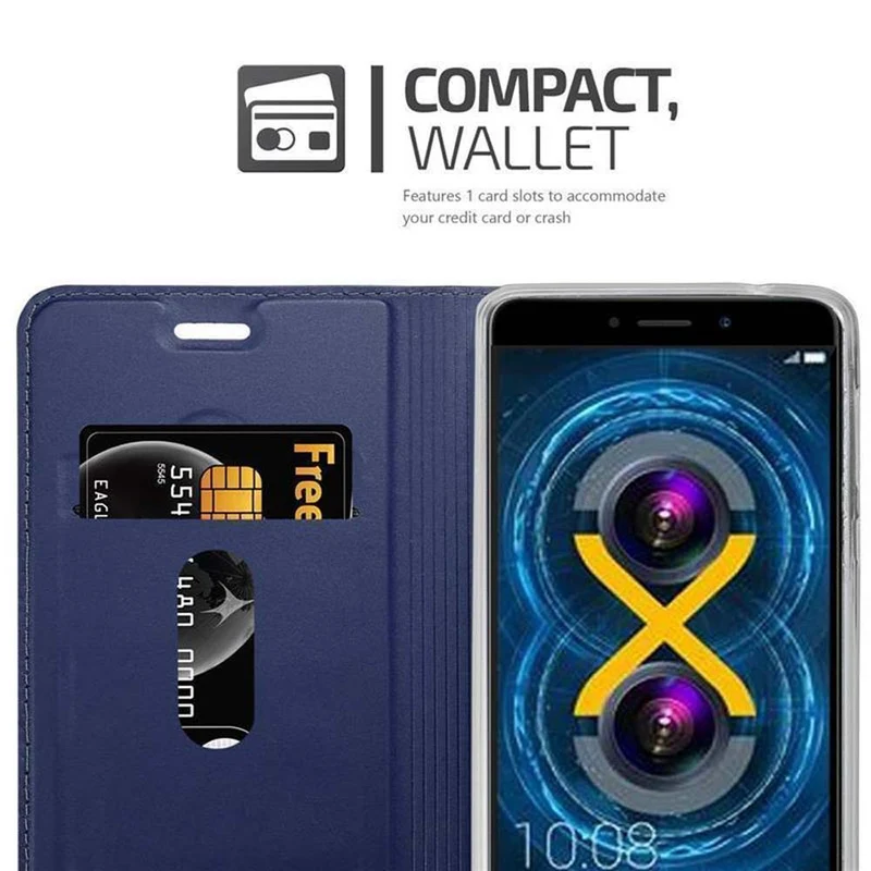 Cadorabo Hülle kompatibel mit Huawei MATE 9 LITE / GR5 2017 / Honor 6X Schutzhülle mit Magnetverschluss, Standfunktion und Kartenfach