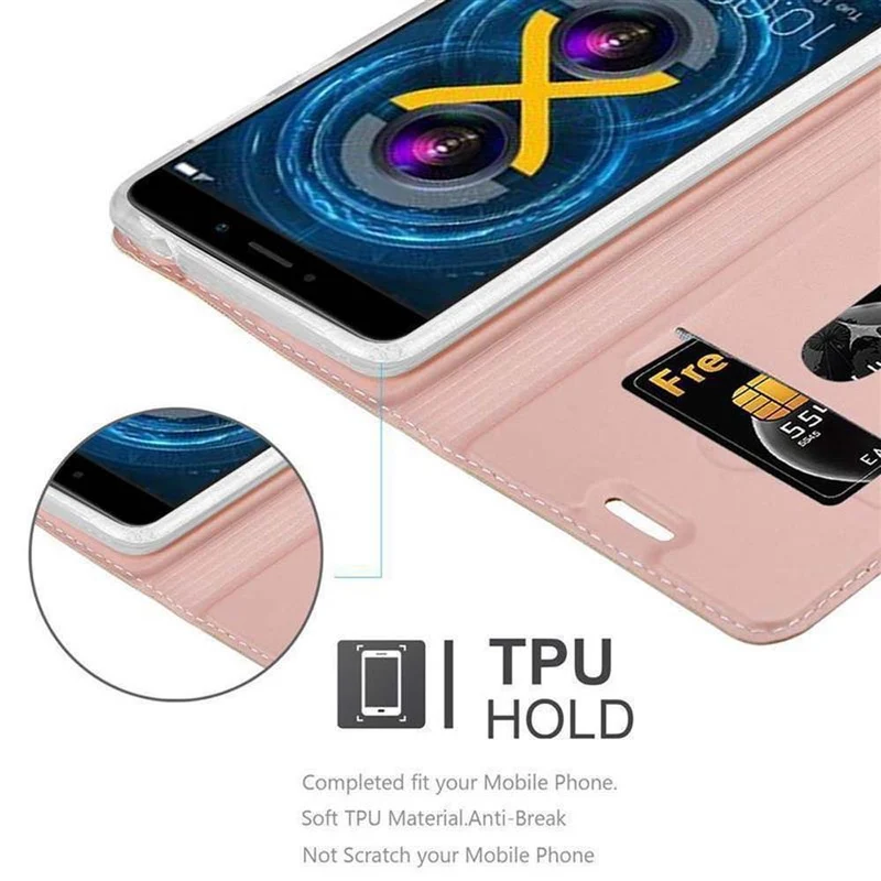 Cadorabo Hülle kompatibel mit Huawei MATE 9 LITE / GR5 2017 / Honor 6X Schutzhülle mit Magnetverschluss, Standfunktion und Kartenfach