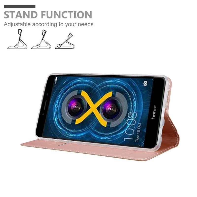 Cadorabo Hülle kompatibel mit Huawei MATE 9 LITE / GR5 2017 / Honor 6X Schutzhülle mit Magnetverschluss, Standfunktion und Kartenfach