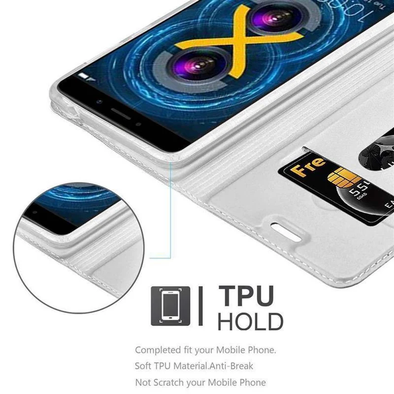 Cadorabo Hülle kompatibel mit Huawei MATE 9 LITE / GR5 2017 / Honor 6X Schutzhülle mit Magnetverschluss, Standfunktion und Kartenfach