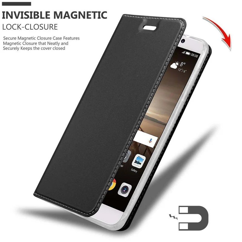 Cadorabo Hülle kompatibel mit Huawei MATE 9 Schutzhülle mit Magnetverschluss, Standfunktion und Kartenfach