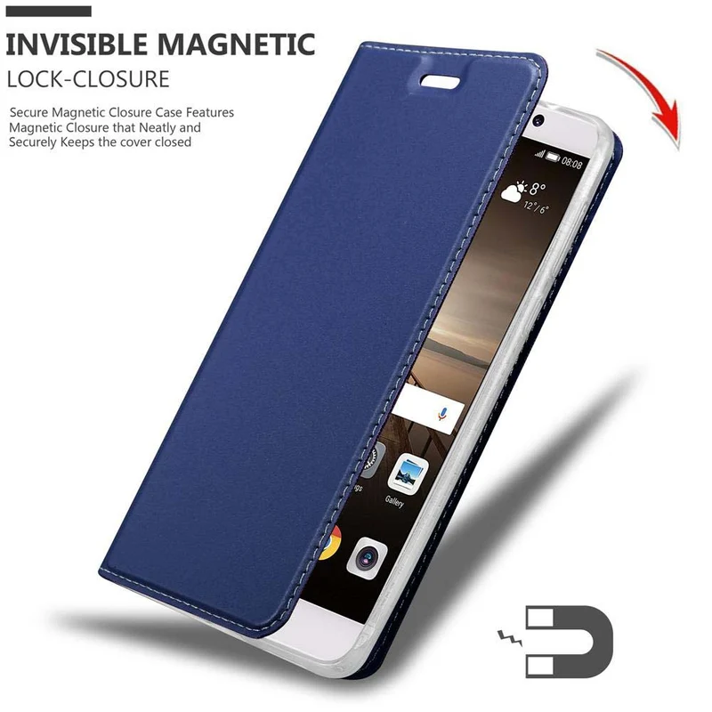 Cadorabo Hülle kompatibel mit Huawei MATE 9 Schutzhülle mit Magnetverschluss, Standfunktion und Kartenfach
