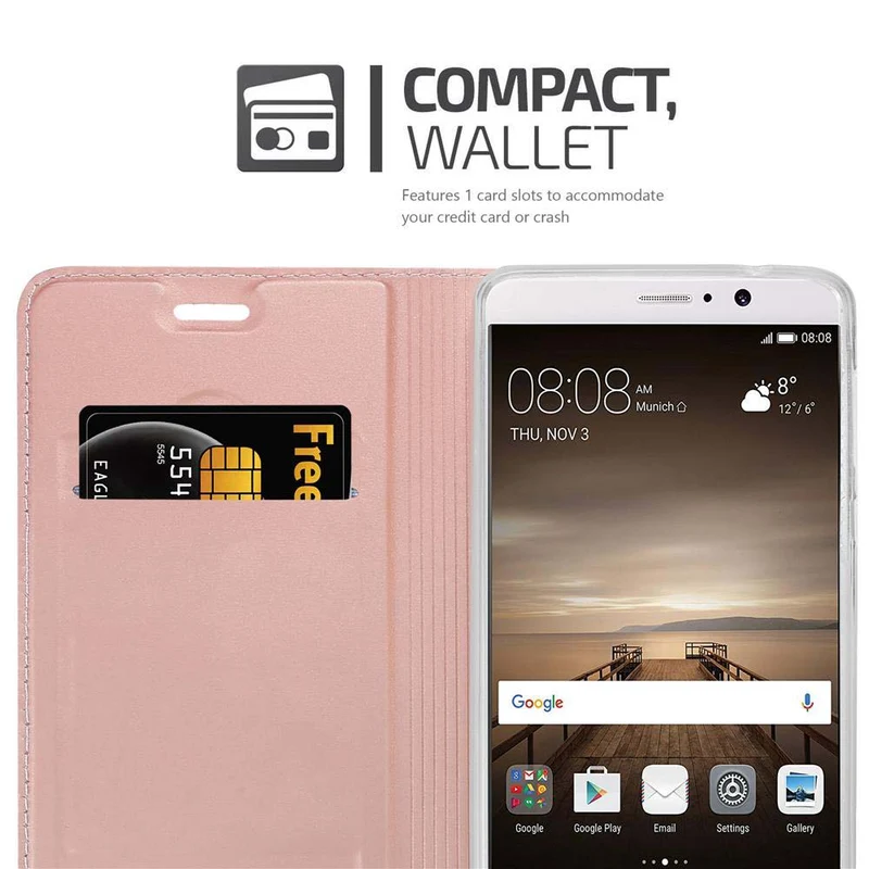 Cadorabo Hülle kompatibel mit Huawei MATE 9 Schutzhülle mit Magnetverschluss, Standfunktion und Kartenfach