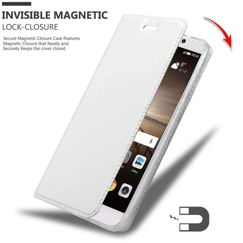 Cadorabo Hülle kompatibel mit Huawei MATE 9 Schutzhülle mit Magnetverschluss, Standfunktion und Kartenfach