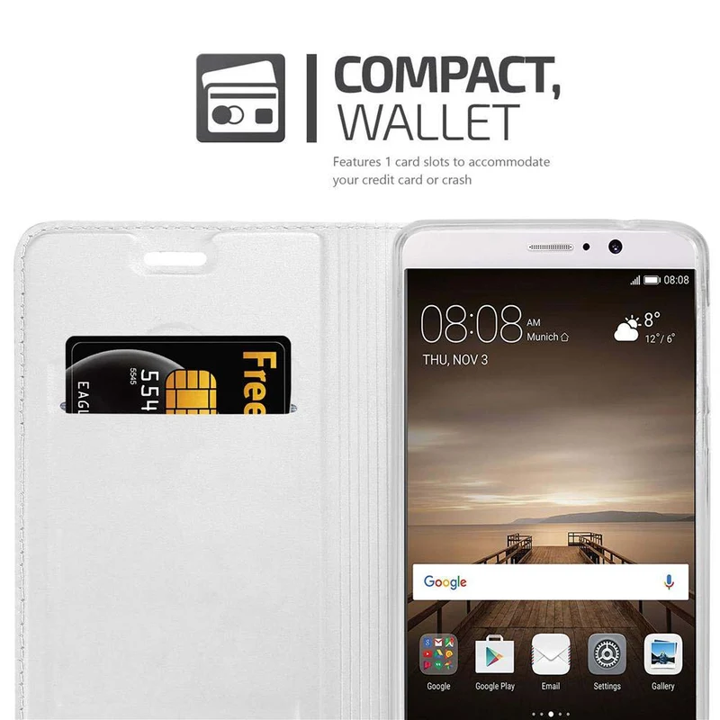 Cadorabo Hülle kompatibel mit Huawei MATE 9 Schutzhülle mit Magnetverschluss, Standfunktion und Kartenfach