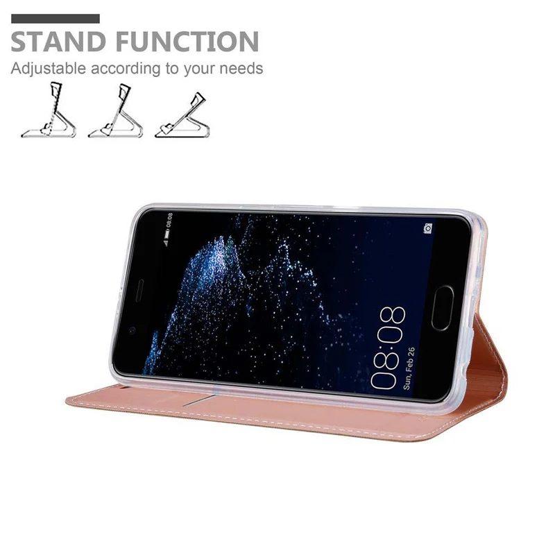 Cadorabo Hülle kompatibel mit Huawei P10 PLUS Schutzhülle mit Magnetverschluss, Standfunktion und Kartenfach