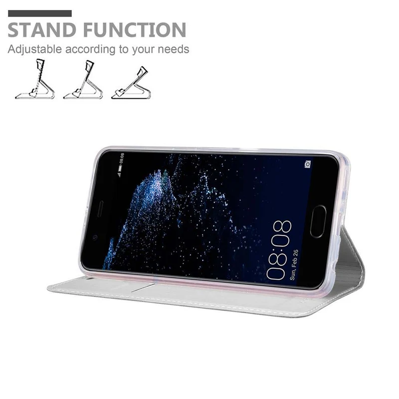 Cadorabo Hülle kompatibel mit Huawei P10 PLUS Schutzhülle mit Magnetverschluss, Standfunktion und Kartenfach