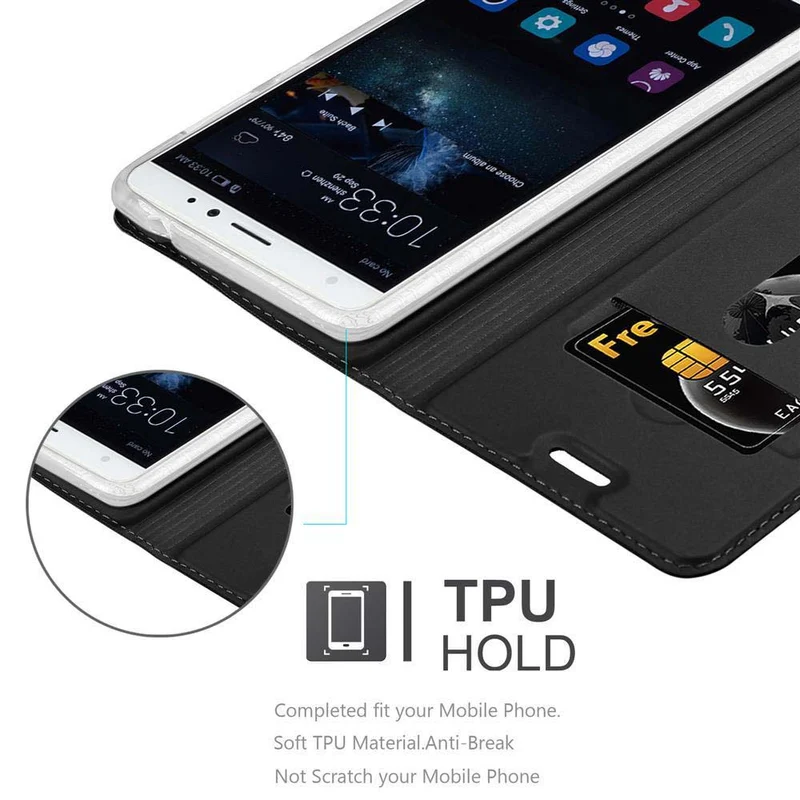 Cadorabo Hülle kompatibel mit Huawei MATE S Schutzhülle mit Magnetverschluss, Standfunktion und Kartenfach