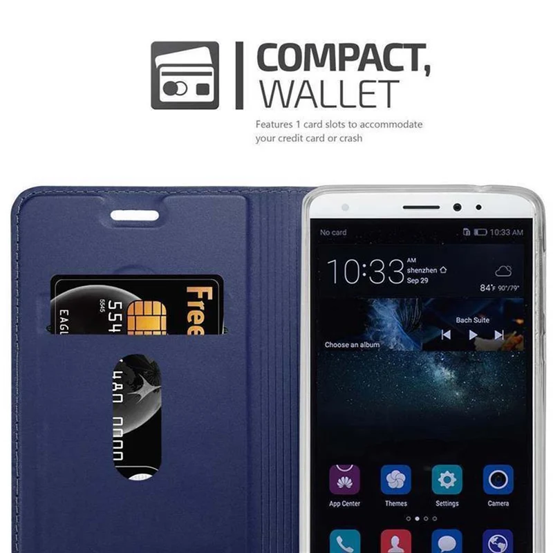 Cadorabo Hülle kompatibel mit Huawei MATE S Schutzhülle mit Magnetverschluss, Standfunktion und Kartenfach