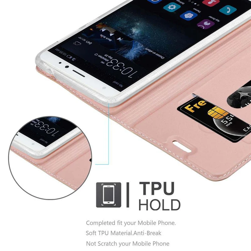 Cadorabo Hülle kompatibel mit Huawei MATE S Schutzhülle mit Magnetverschluss, Standfunktion und Kartenfach