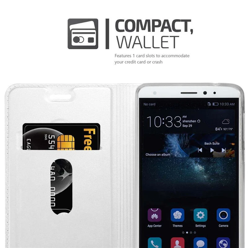 Cadorabo Hülle kompatibel mit Huawei MATE S Schutzhülle mit Magnetverschluss, Standfunktion und Kartenfach