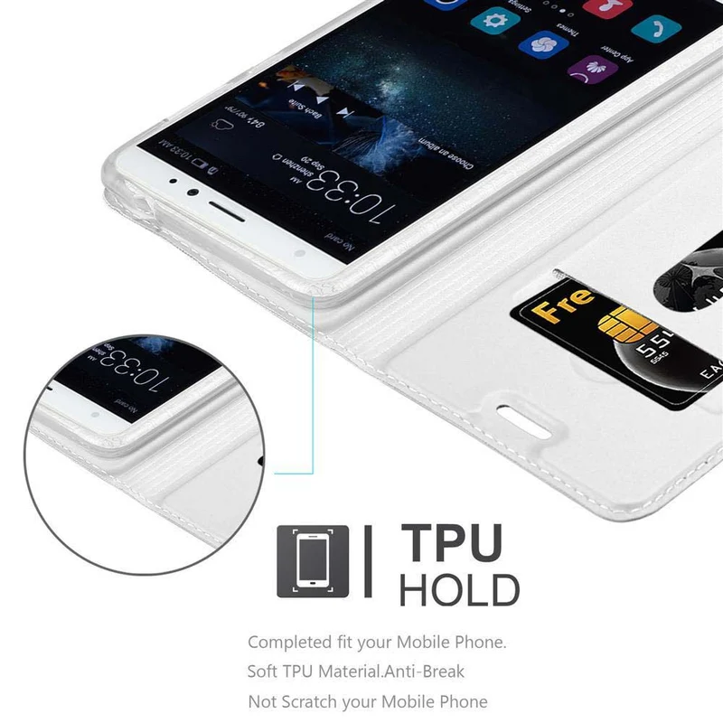 Cadorabo Hülle kompatibel mit Huawei MATE S Schutzhülle mit Magnetverschluss, Standfunktion und Kartenfach
