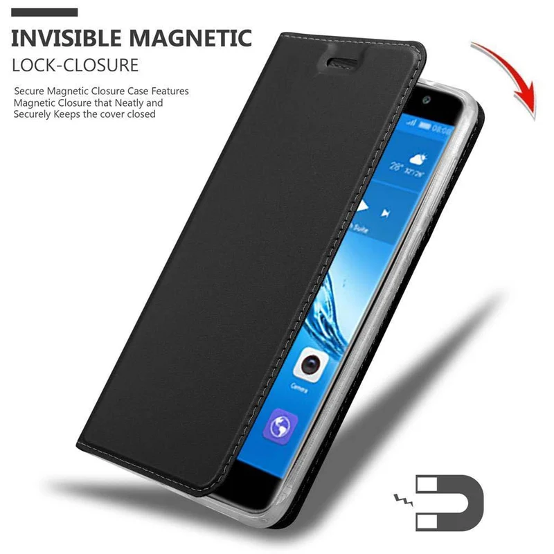 Cadorabo Hülle kompatibel mit Huawei NOVA PLUS Schutzhülle mit Magnetverschluss, Standfunktion und Kartenfach
