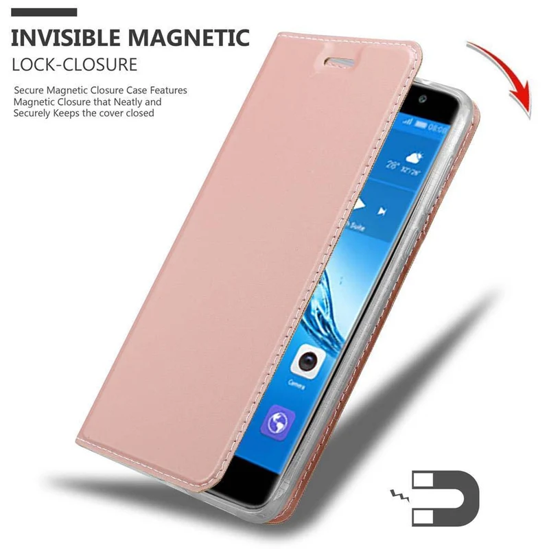 Cadorabo Hülle kompatibel mit Huawei NOVA PLUS Schutzhülle mit Magnetverschluss, Standfunktion und Kartenfach
