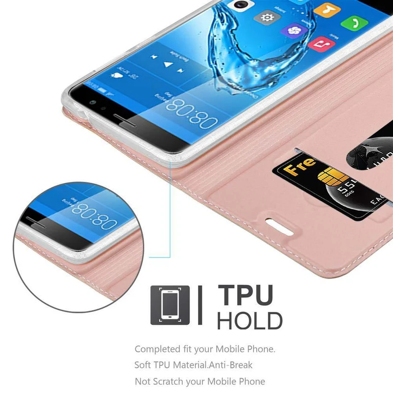 Cadorabo Hülle kompatibel mit Huawei NOVA PLUS Schutzhülle mit Magnetverschluss, Standfunktion und Kartenfach