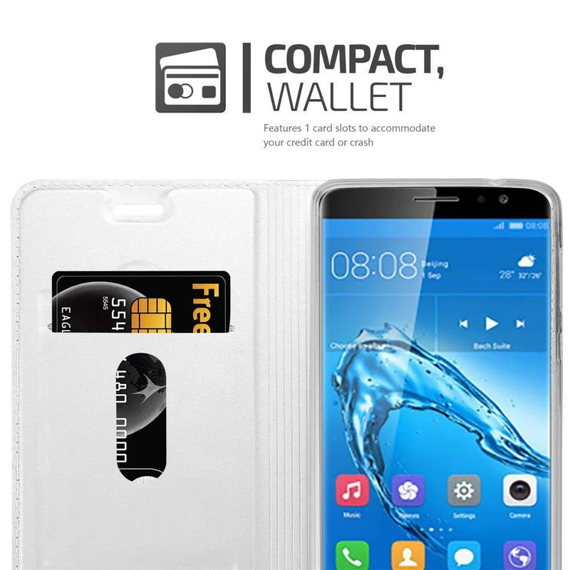 Cadorabo Hülle kompatibel mit Huawei NOVA PLUS Schutzhülle mit Magnetverschluss, Standfunktion und Kartenfach