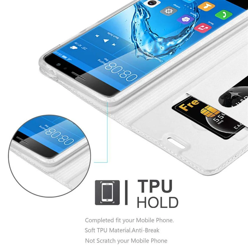 Cadorabo Hülle kompatibel mit Huawei NOVA PLUS Schutzhülle mit Magnetverschluss, Standfunktion und Kartenfach