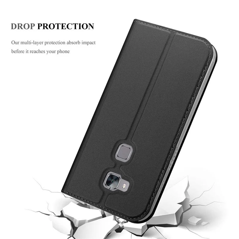 Cadorabo Hülle kompatibel mit Huawei ASCEND G7 PLUS / G8 / GX8 Schutzhülle mit Magnetverschluss, Standfunktion und Kartenfach