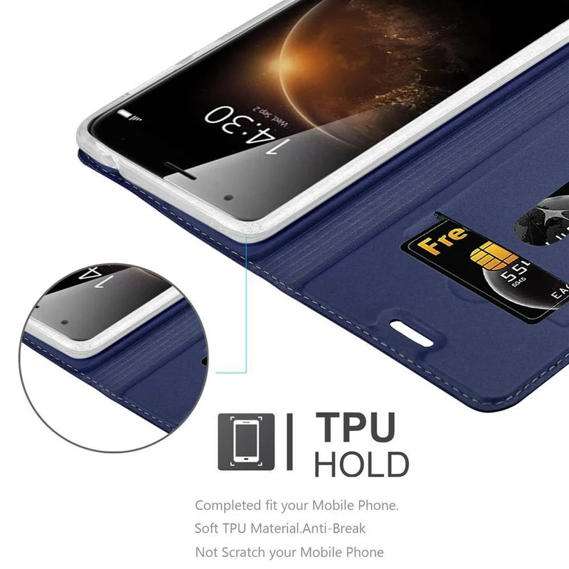 Cadorabo Hülle kompatibel mit Huawei ASCEND G7 PLUS / G8 / GX8 Schutzhülle mit Magnetverschluss, Standfunktion und Kartenfach