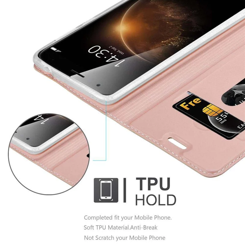 Cadorabo Hülle kompatibel mit Huawei ASCEND G7 PLUS / G8 / GX8 Schutzhülle mit Magnetverschluss, Standfunktion und Kartenfach
