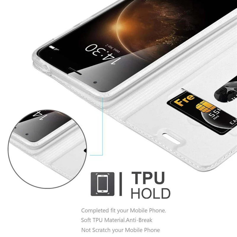 Cadorabo Hülle kompatibel mit Huawei ASCEND G7 PLUS / G8 / GX8 Schutzhülle mit Magnetverschluss, Standfunktion und Kartenfach
