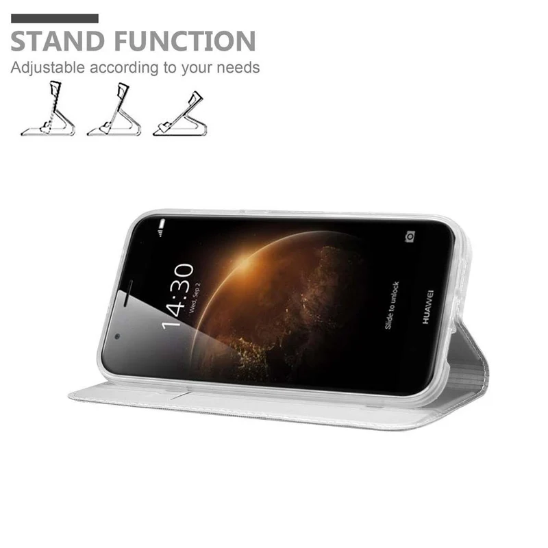 Cadorabo Hülle kompatibel mit Huawei ASCEND G7 PLUS / G8 / GX8 Schutzhülle mit Magnetverschluss, Standfunktion und Kartenfach