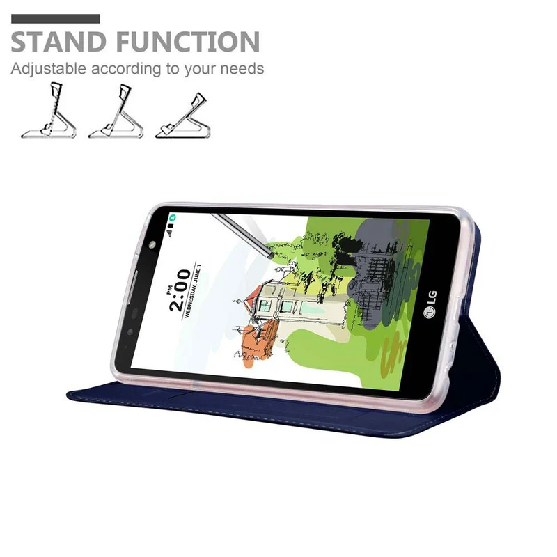 Cadorabo Hülle kompatibel mit LG STYLUS 2 Schutzhülle mit Magnetverschluss, Standfunktion und Kartenfach