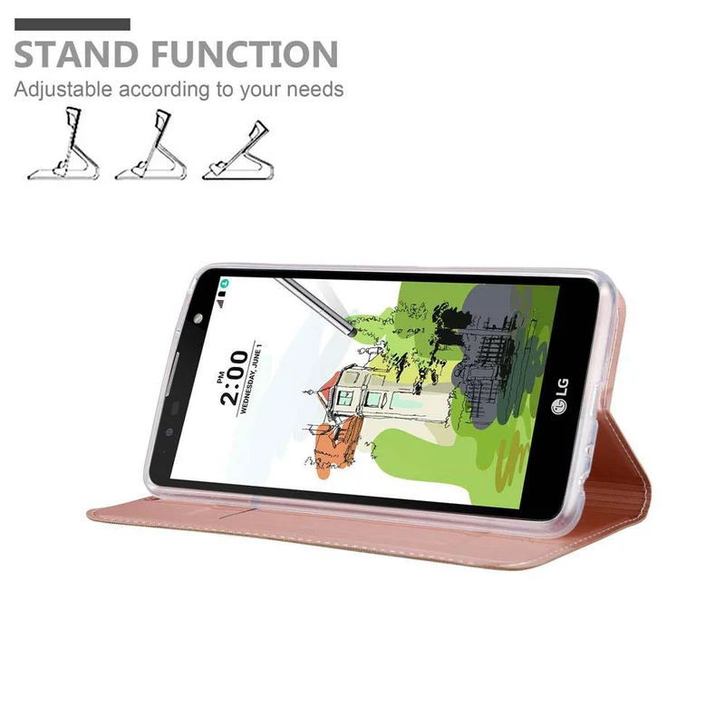 Cadorabo Hülle kompatibel mit LG STYLUS 2 Schutzhülle mit Magnetverschluss, Standfunktion und Kartenfach