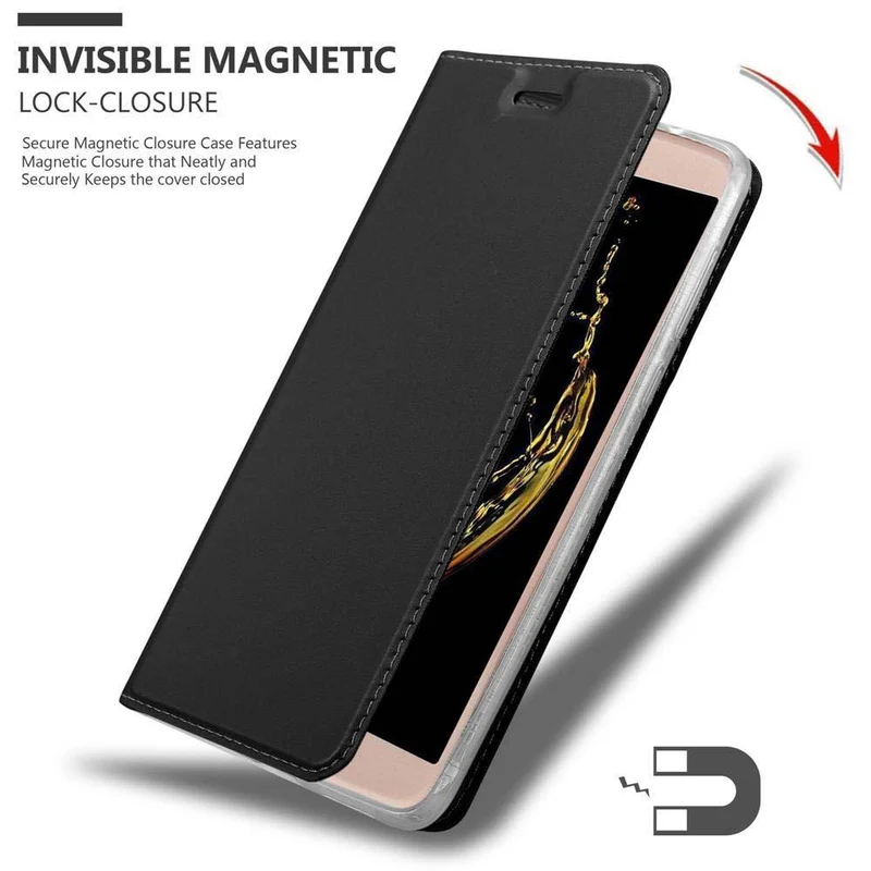Cadorabo Hülle kompatibel mit LG K10 2016 Schutzhülle mit Magnetverschluss, Standfunktion und Kartenfach